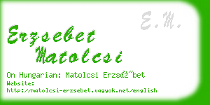 erzsebet matolcsi business card